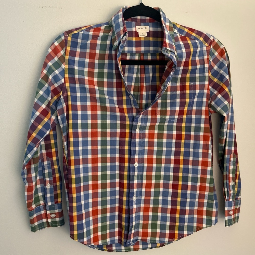 Boys size 10-Crewcuts Multicolor Plaid Shirt